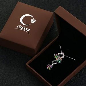 Ice cube white gold plated pendant necklace